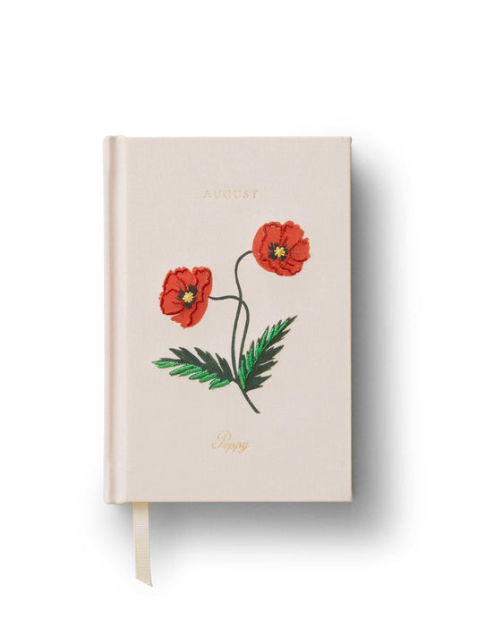 Birth Month Mini Embroidered Journal - August