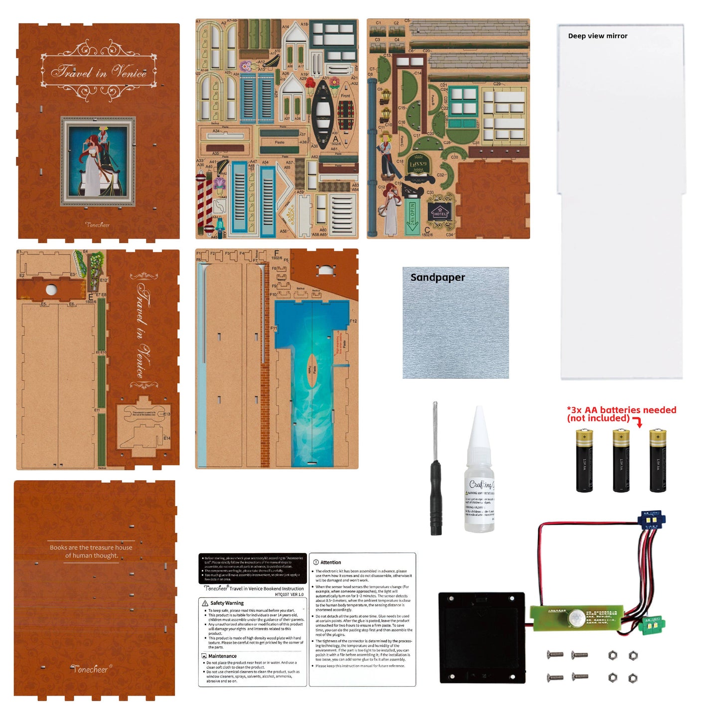 DIY Miniature Model Book Nook Kit: Travel in Venice