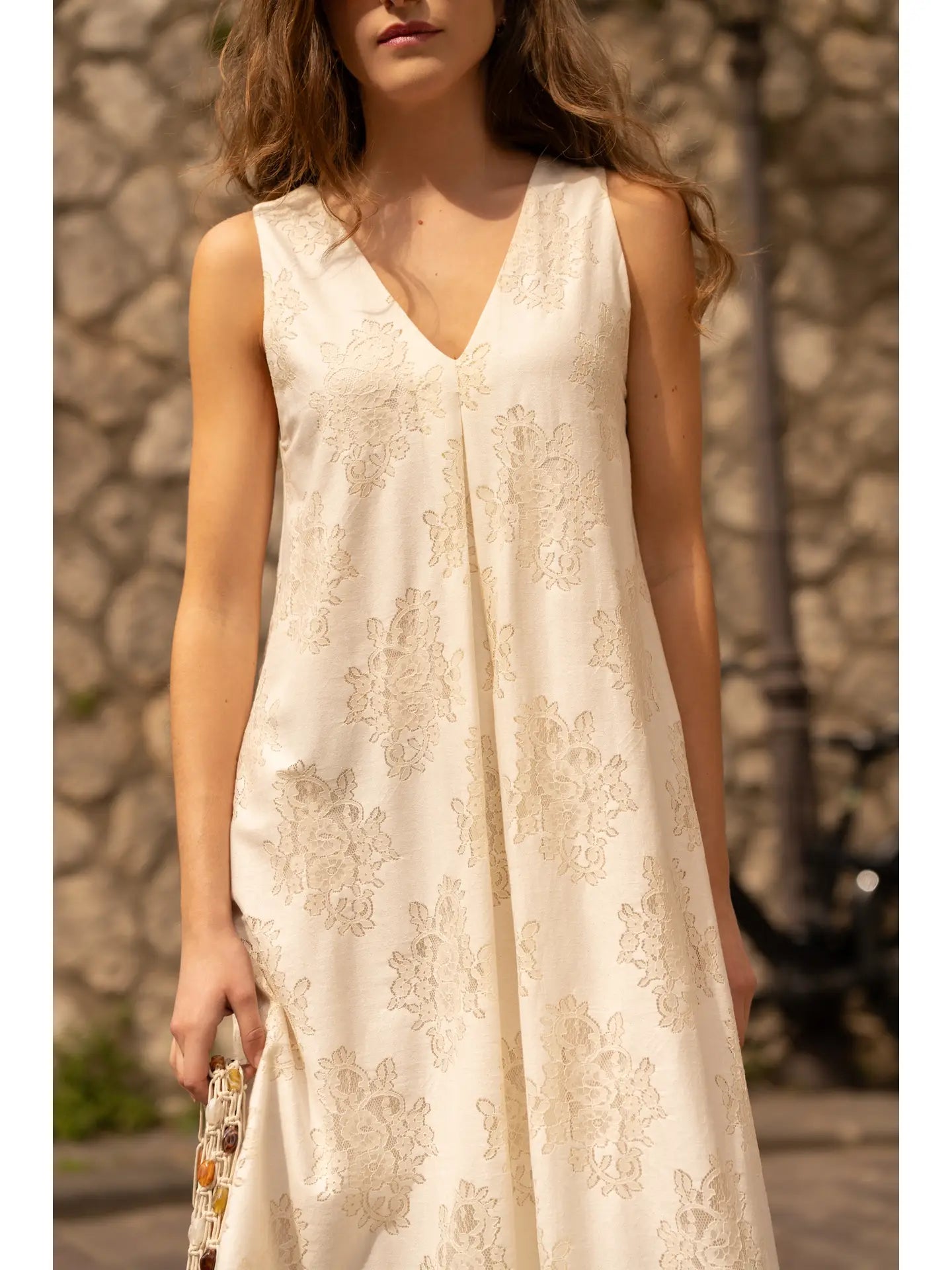 August Long Low-Cut Dress