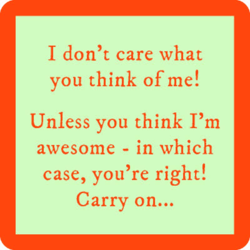 COASTER Don't Care | Funny Party Gift | Home Bar Decor