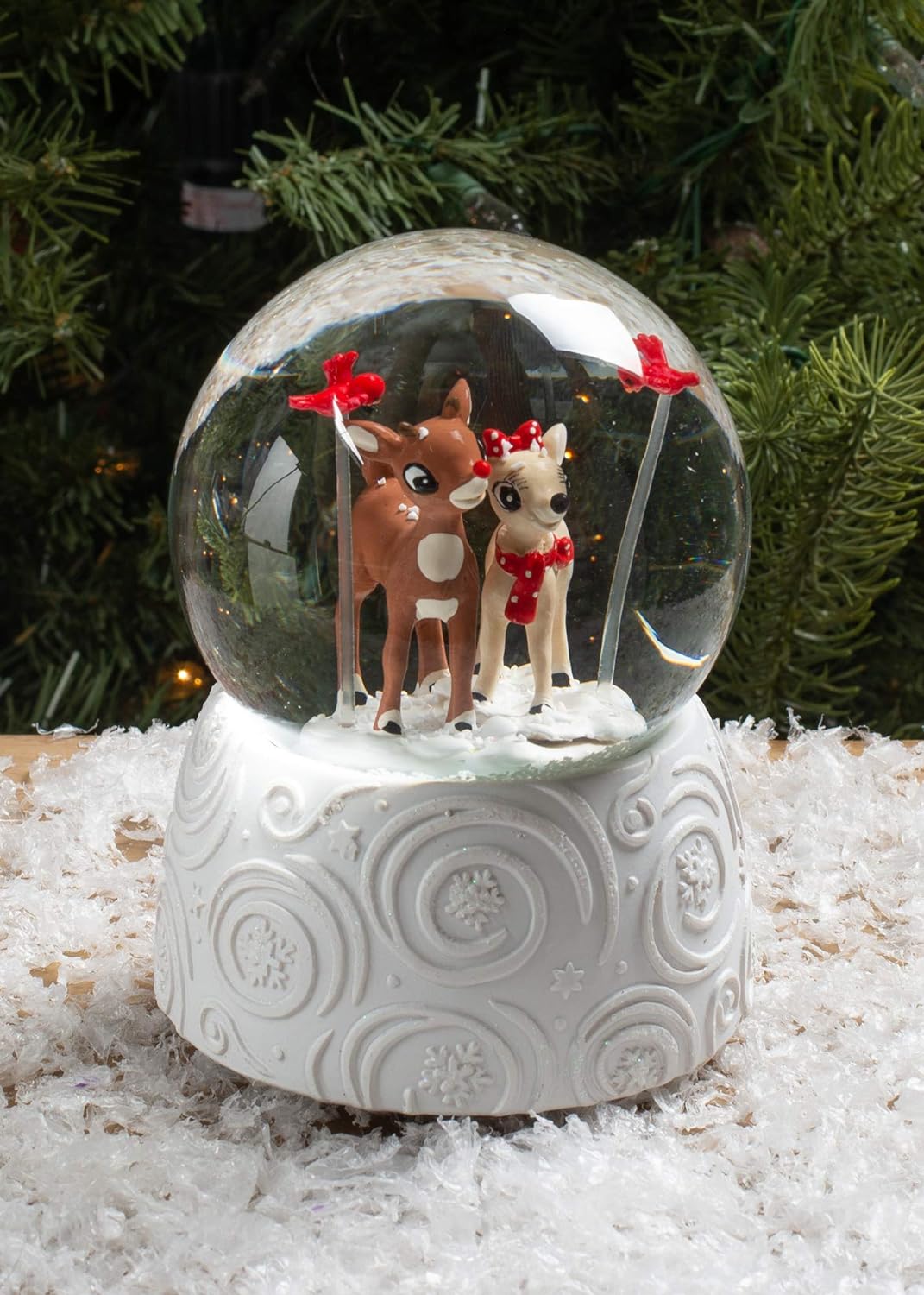 Rudolph & Clarice Snow Globe