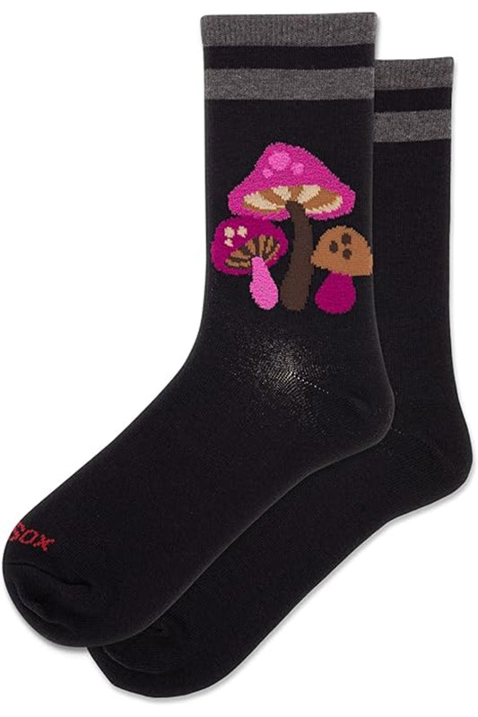 HOTSOX Women's Fuzzy Mushroom Crew Sock