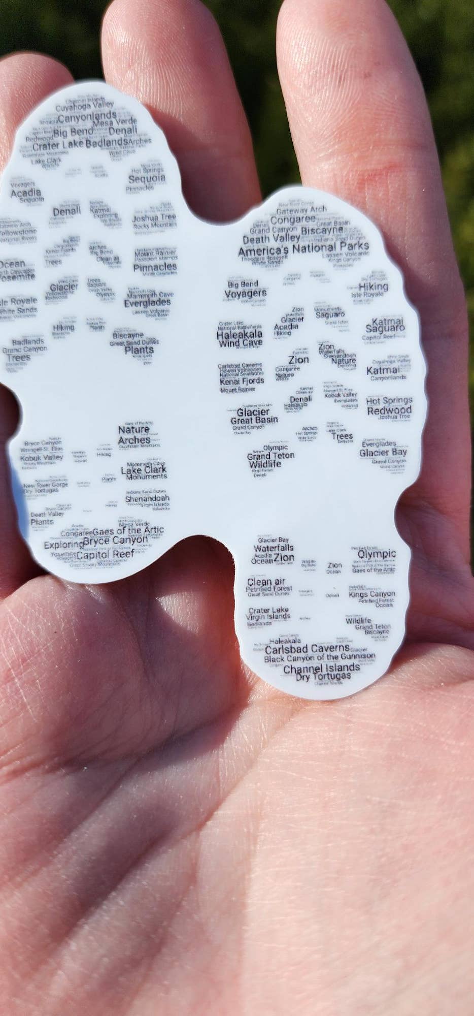 National Parks Hiking Boot Print Sticker