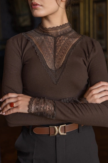 Louna Lace High-Neck Top