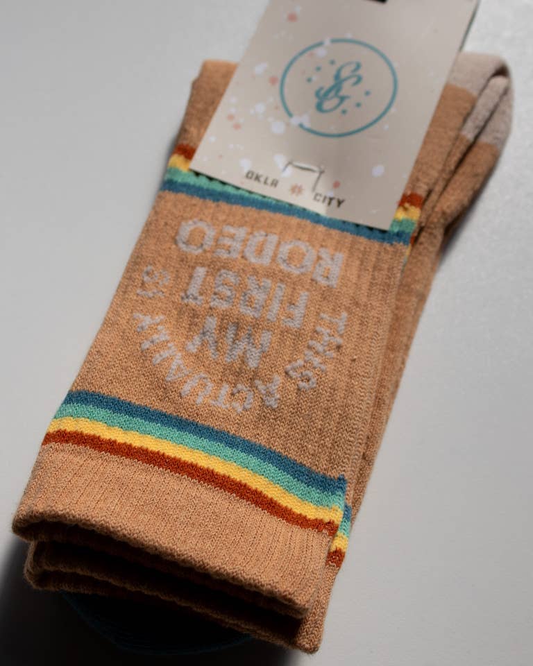 Actually My First Rodeo Western Socks