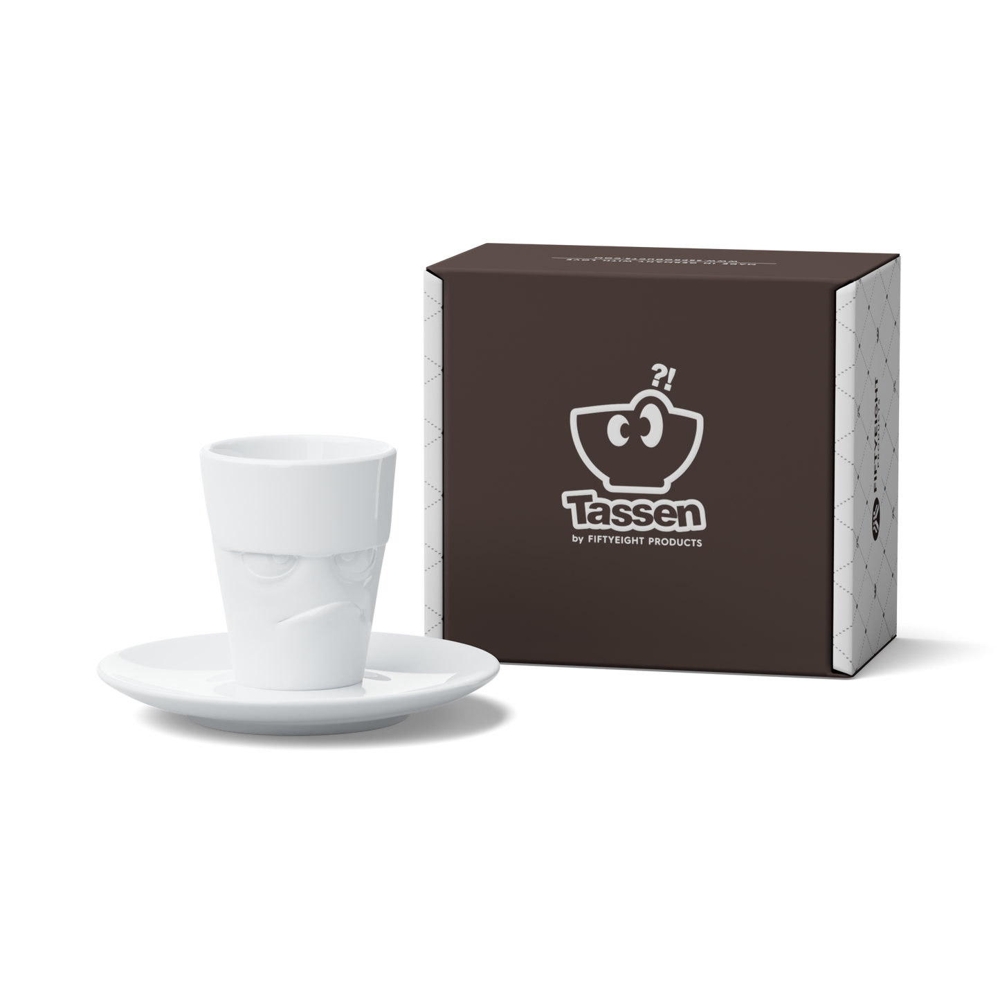Grumpy Face Espresso Cup with Saucer