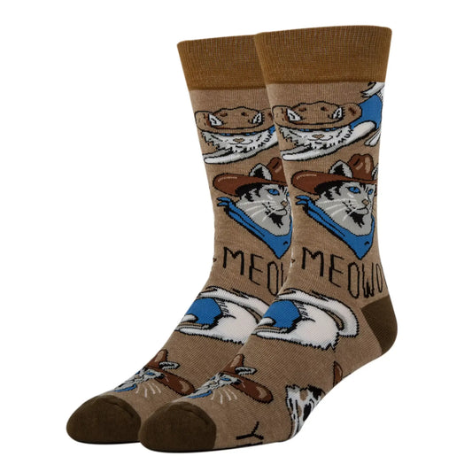 Meowdy | Men's Western Novelty Cotton Crew Socks