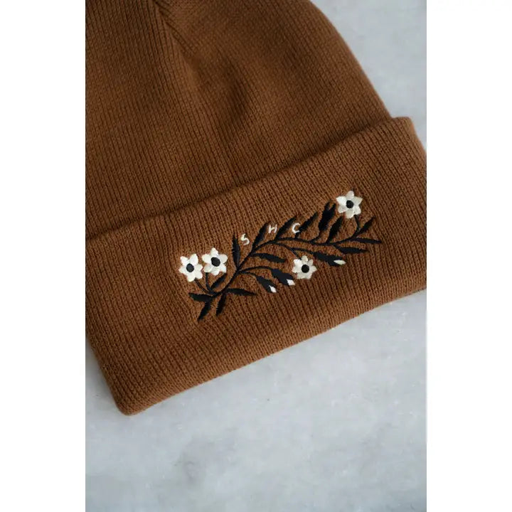 Garland Beanie | Knit Toque with Embroidery