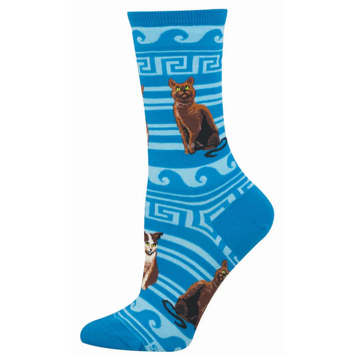 Greek Cats Blue Socks