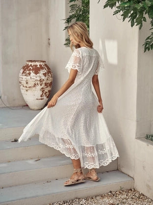 Snow White Lace Angel Maxi Dress