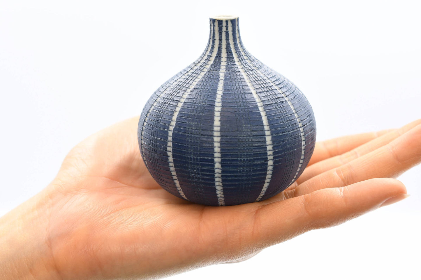 Blue Congo Tiny Handcrafted Porcelain Bud Vase