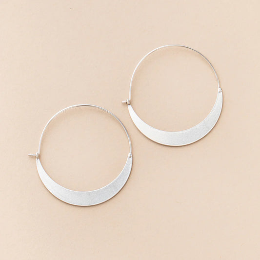Crescent Hoop Sterling Silver - Refined Earring Collection