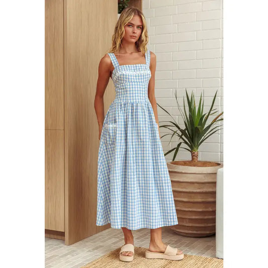 Dorothy Gingham Print Maxi Dress