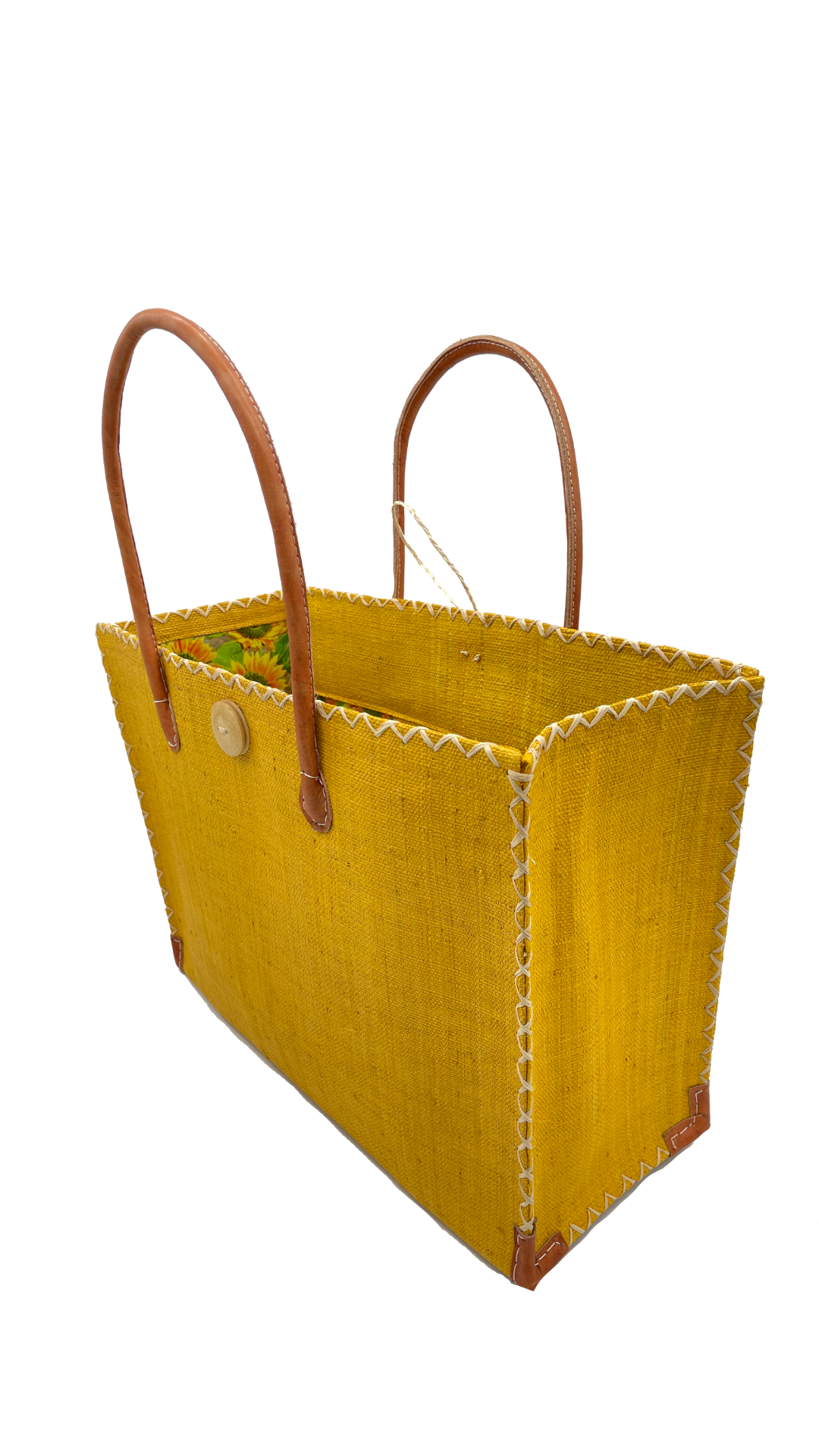 Zafran Solid Straw Beach Bag with Plastic Liner
