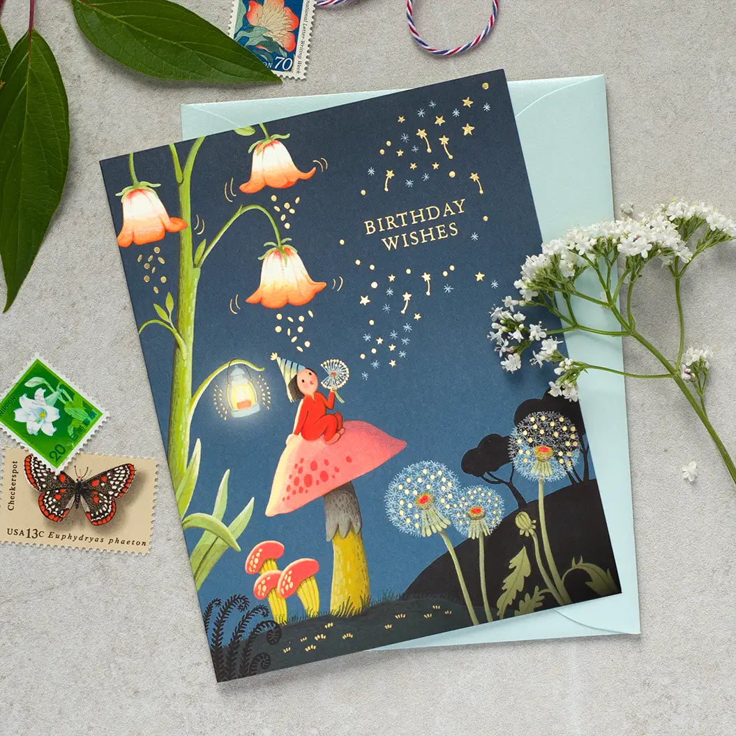 Dandelion Night Birthday Greeting Card