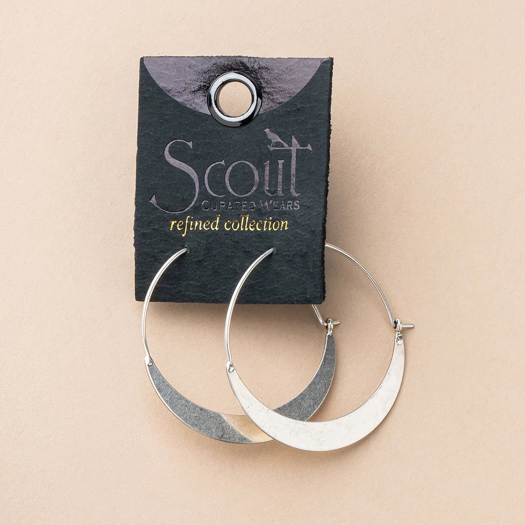 Crescent Hoop Sterling Silver - Refined Earring Collection