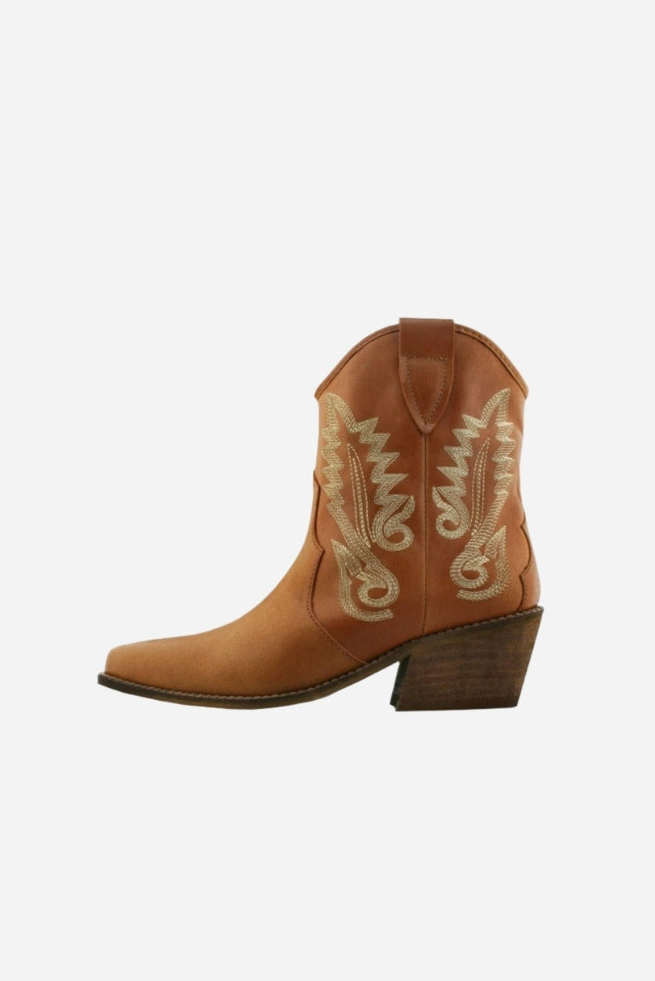 Dekins Western Cowboy Booties | Tan Leather