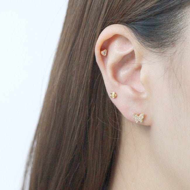Tiny Heorte Screw Back Earring