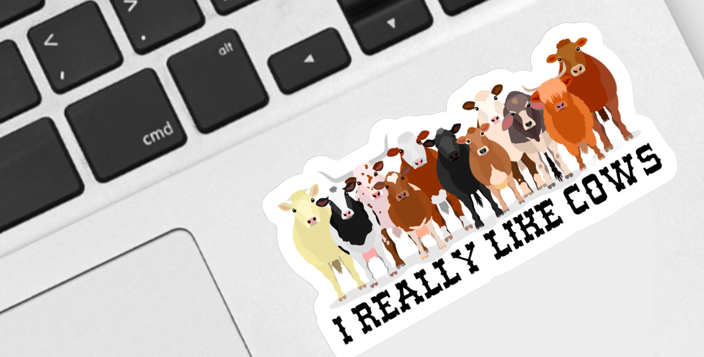 I Really Like Cows Sticker