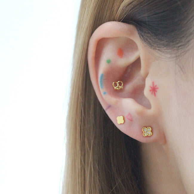 Tiny Pretzel Screw Back Earring