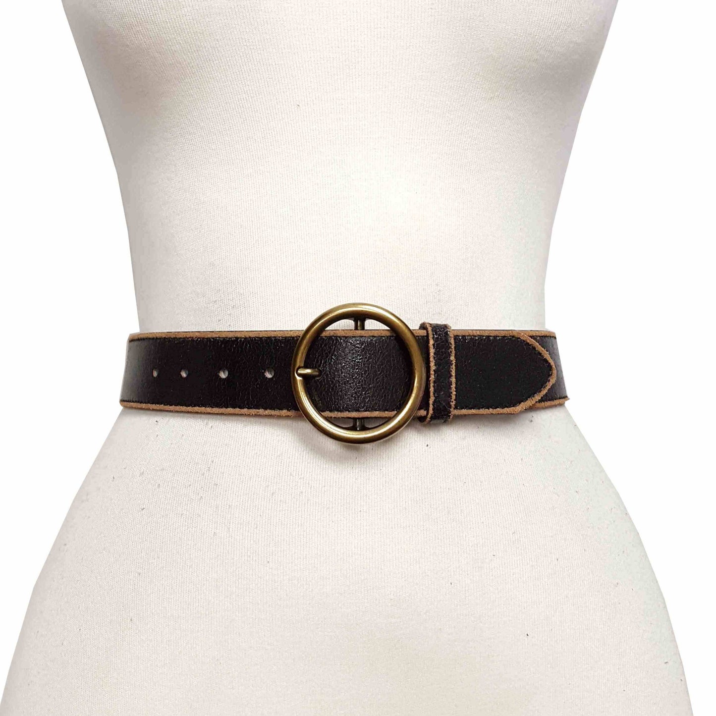 Vintage Leather Belt with Distressed Edge