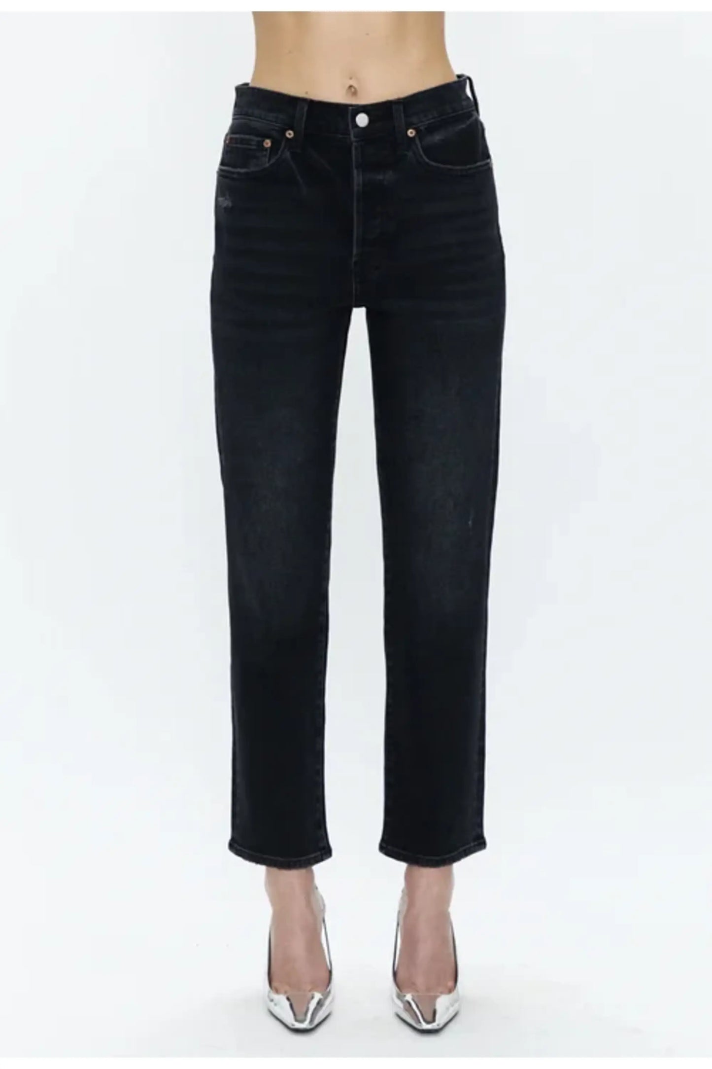 Charlie High Rise Classic Straight Ankle Jean - Dark Midnight
