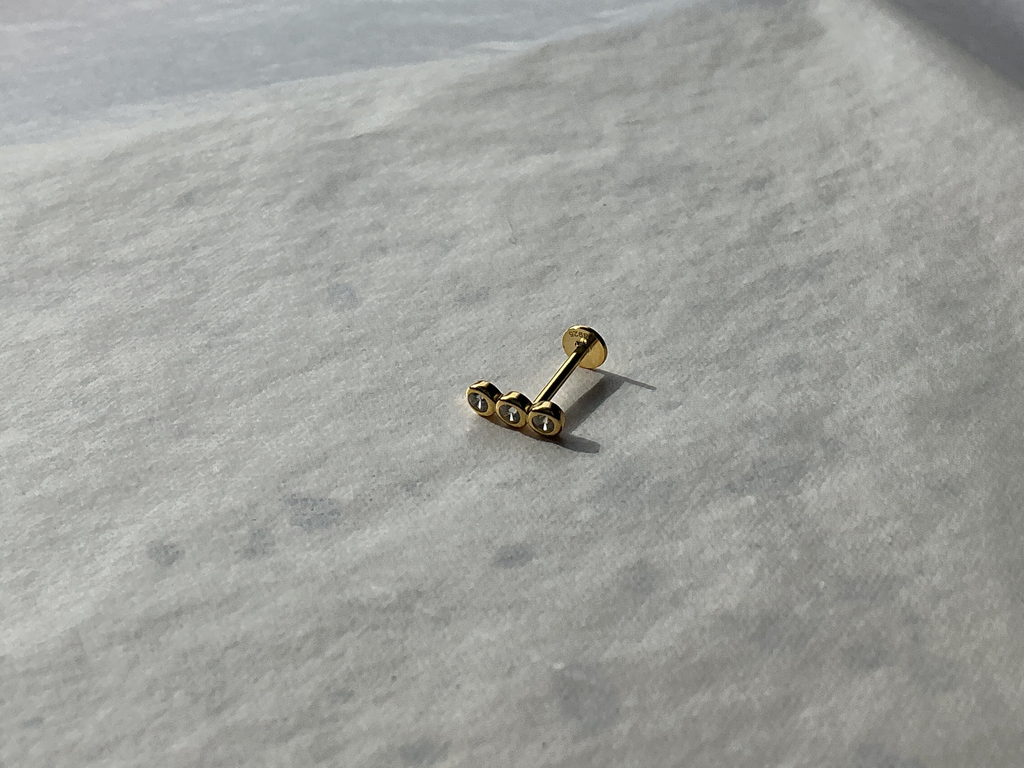 Triple Crystal Flatback Earring