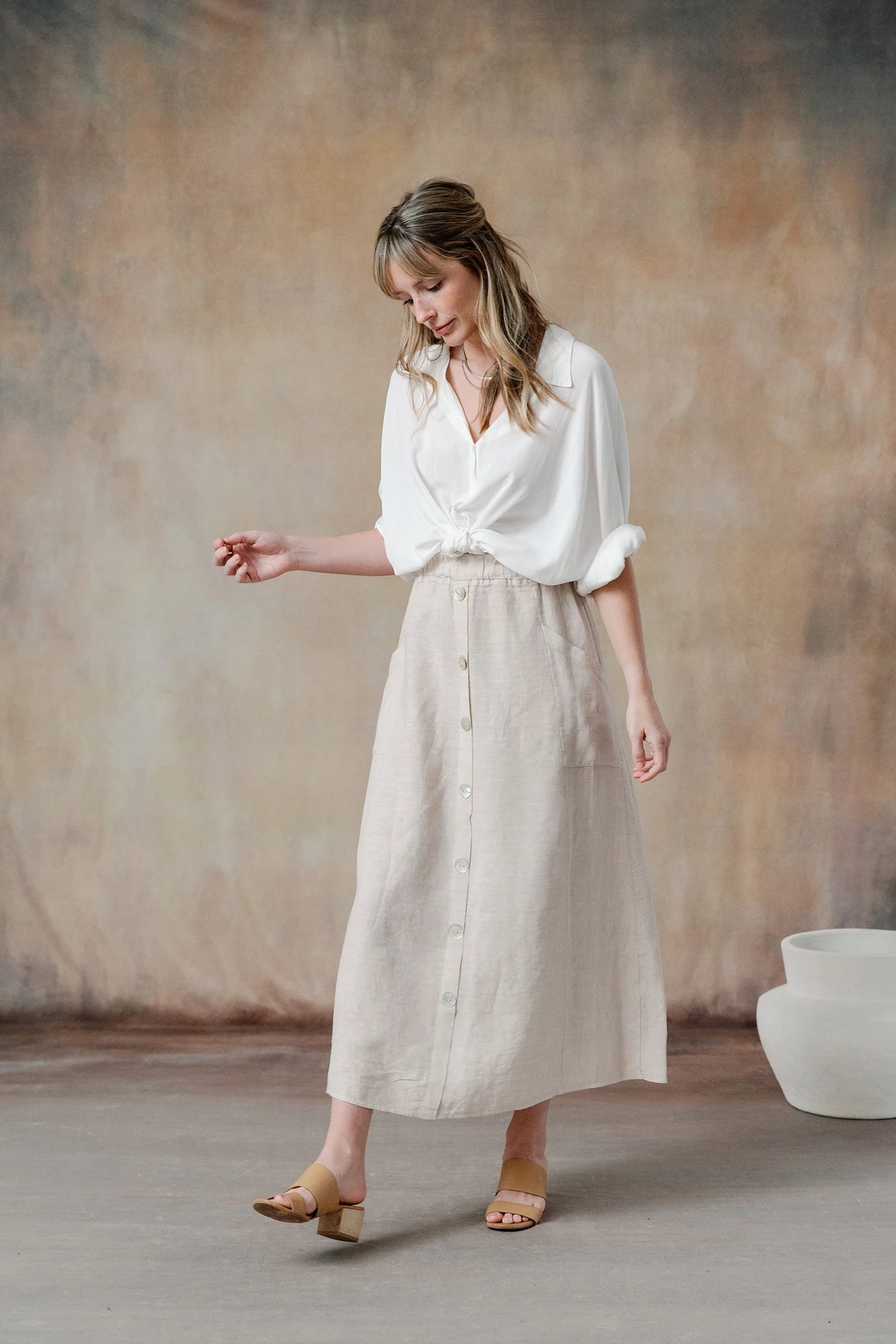 Andrea Linen Mini Skirt
