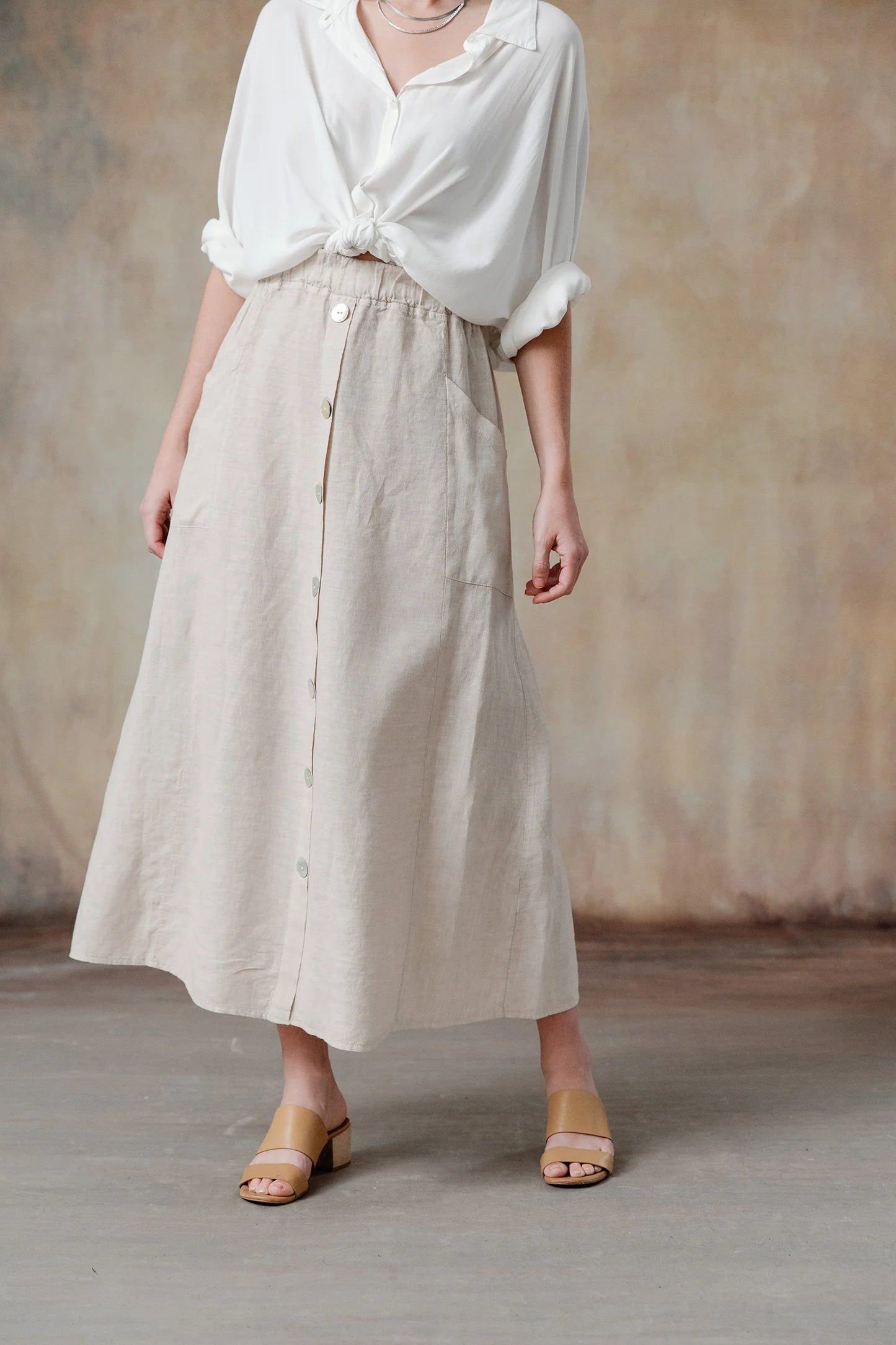 Andrea Linen Mini Skirt