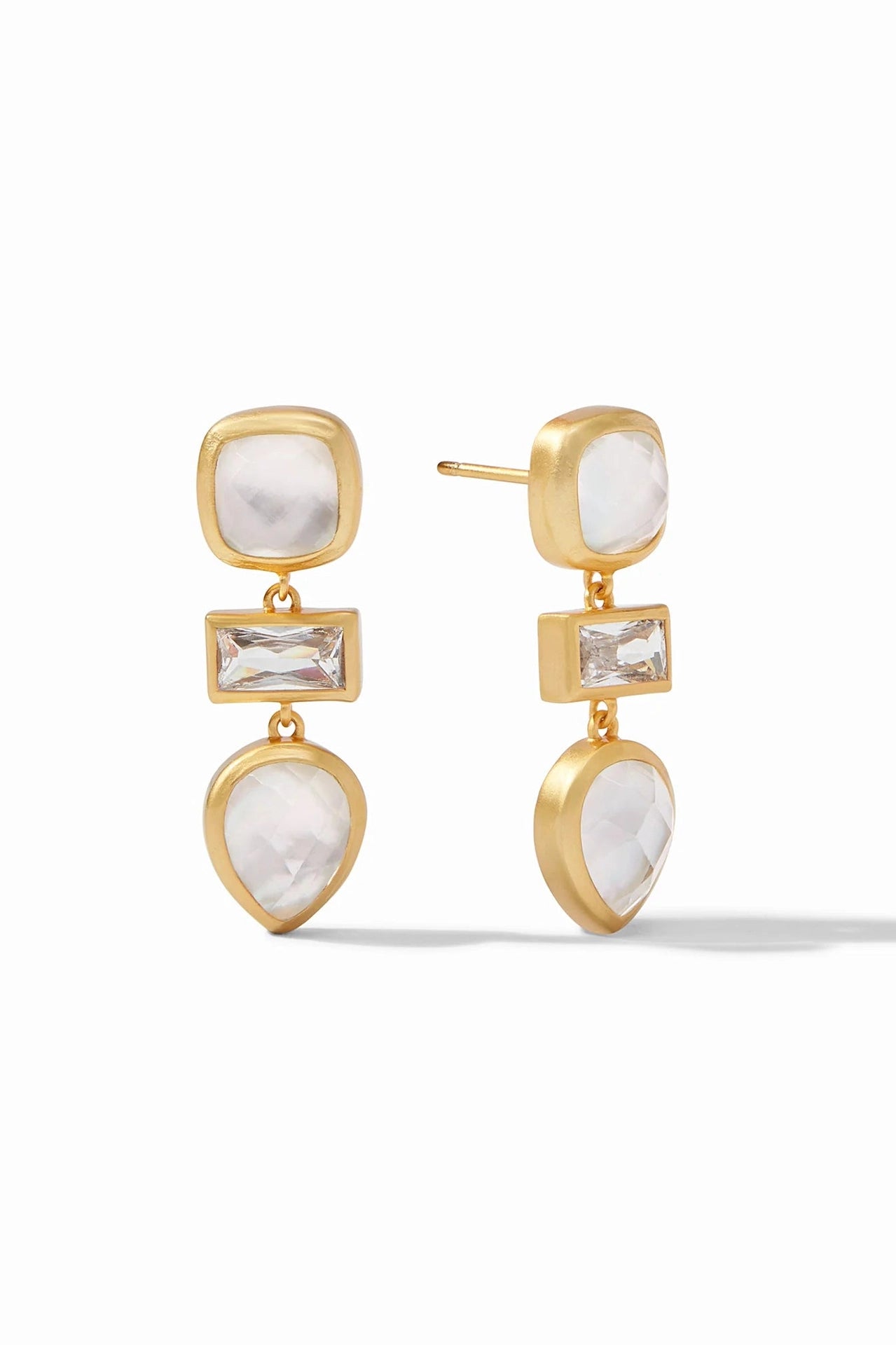 Antonia Tier Earring-Iridescent Clear Crystal