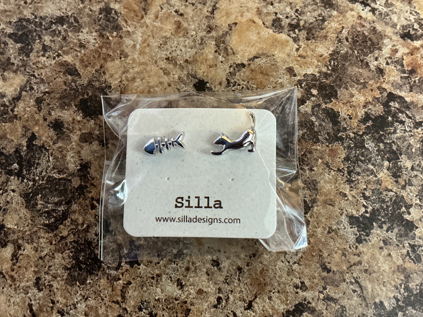Cat and Fish Earrings
