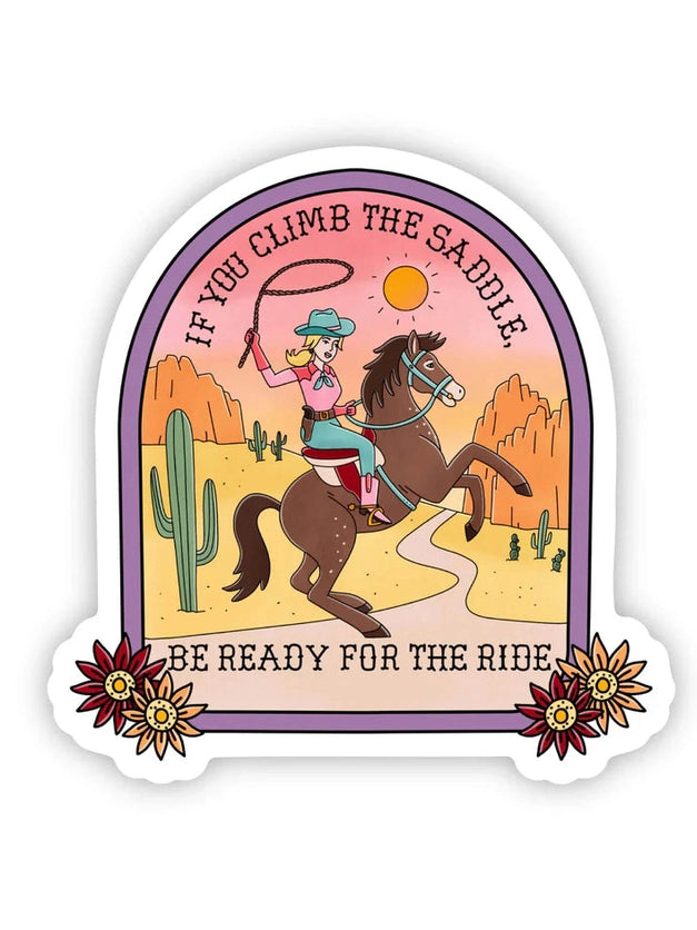Climb The Saddle Sticker