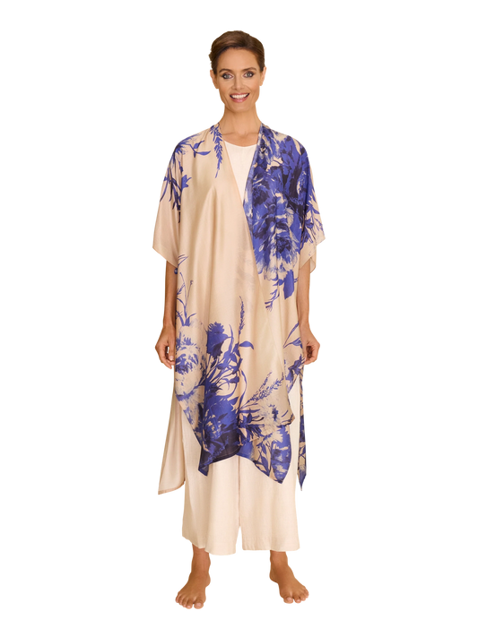 Beach Wrap Around - China Blue Blooms