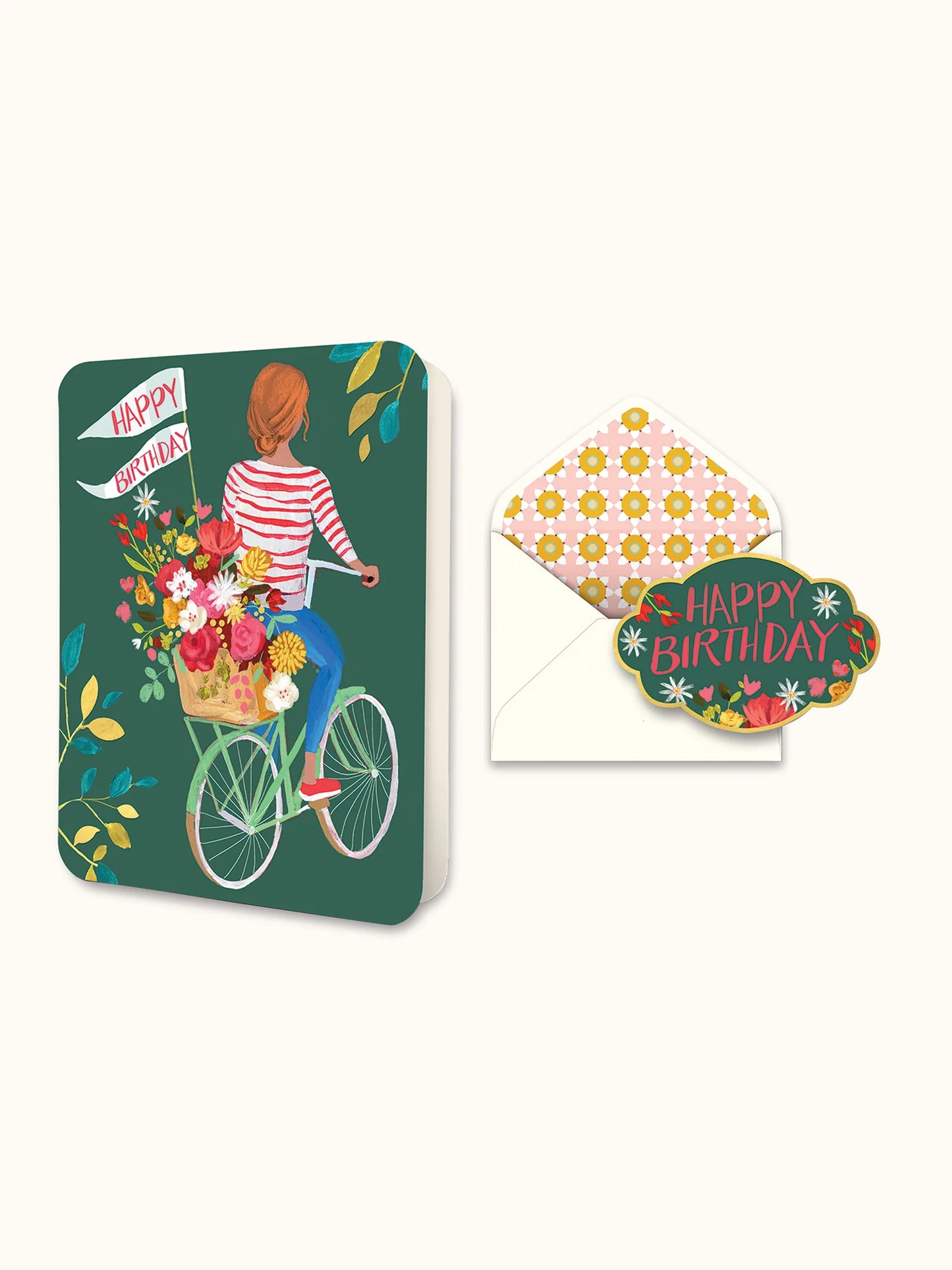 Happy Birthday Bicycle Ride Deluxe Greeting Cards