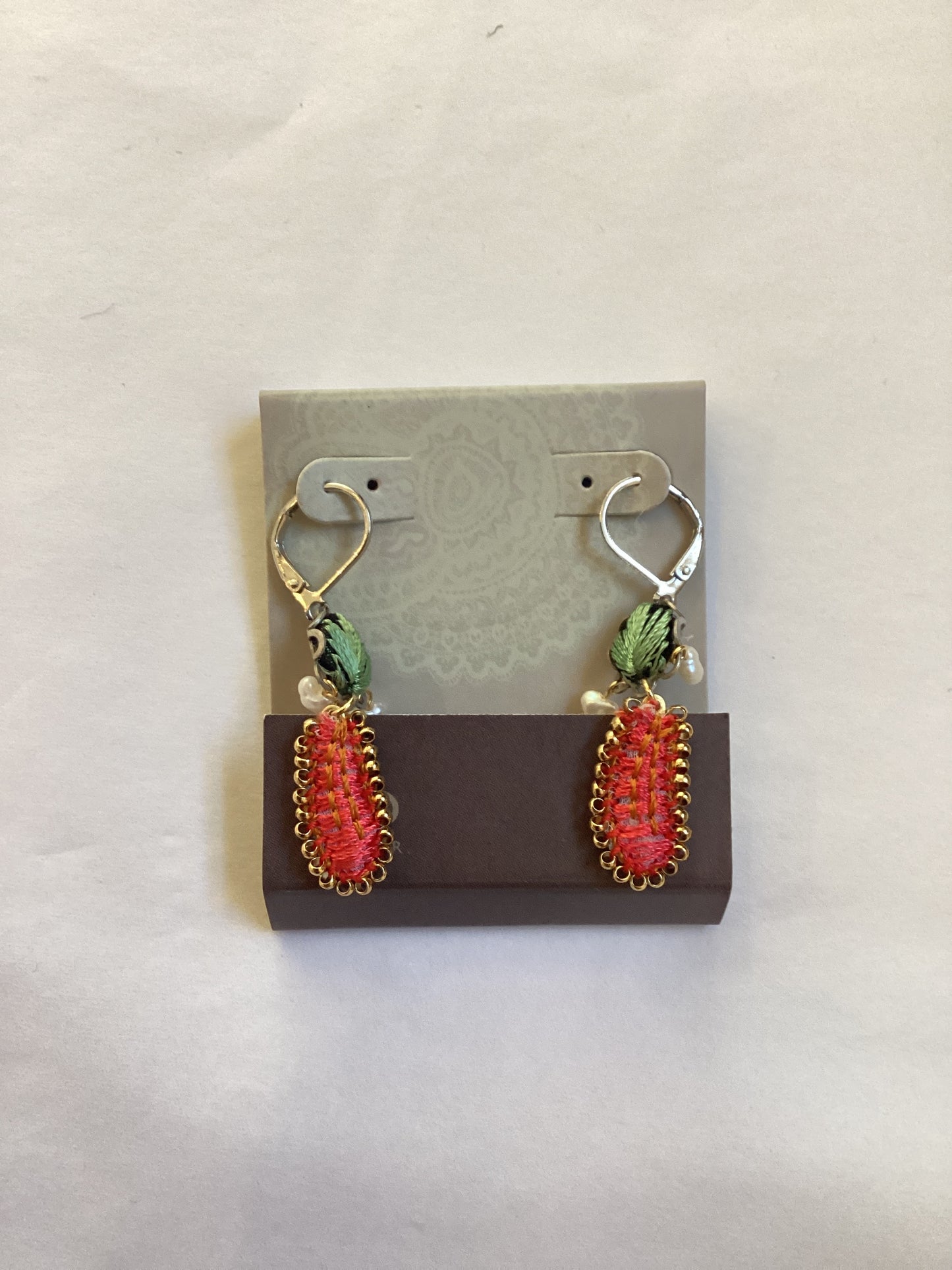 Red Drop Earring Set
