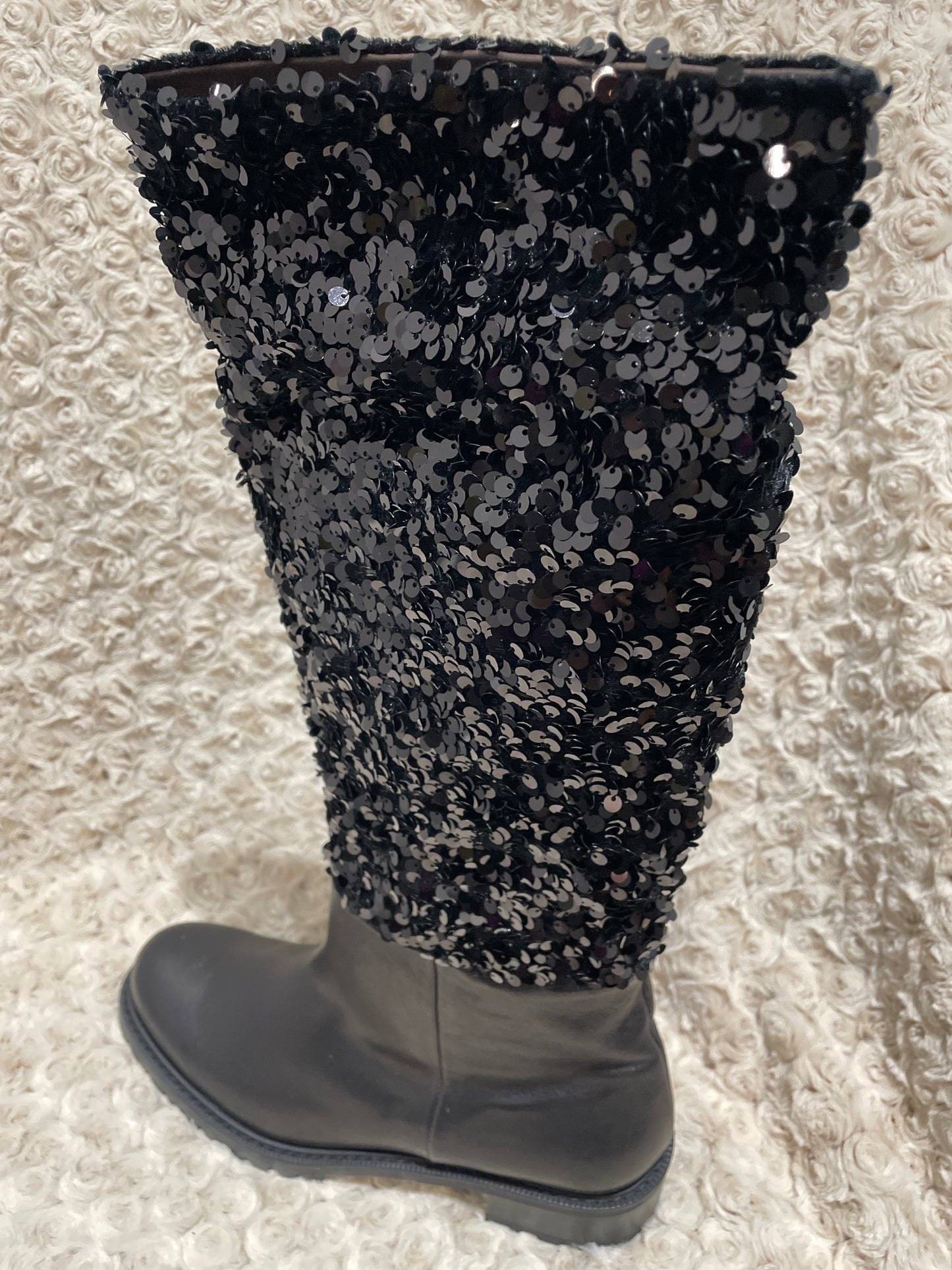 Sequined High Boots