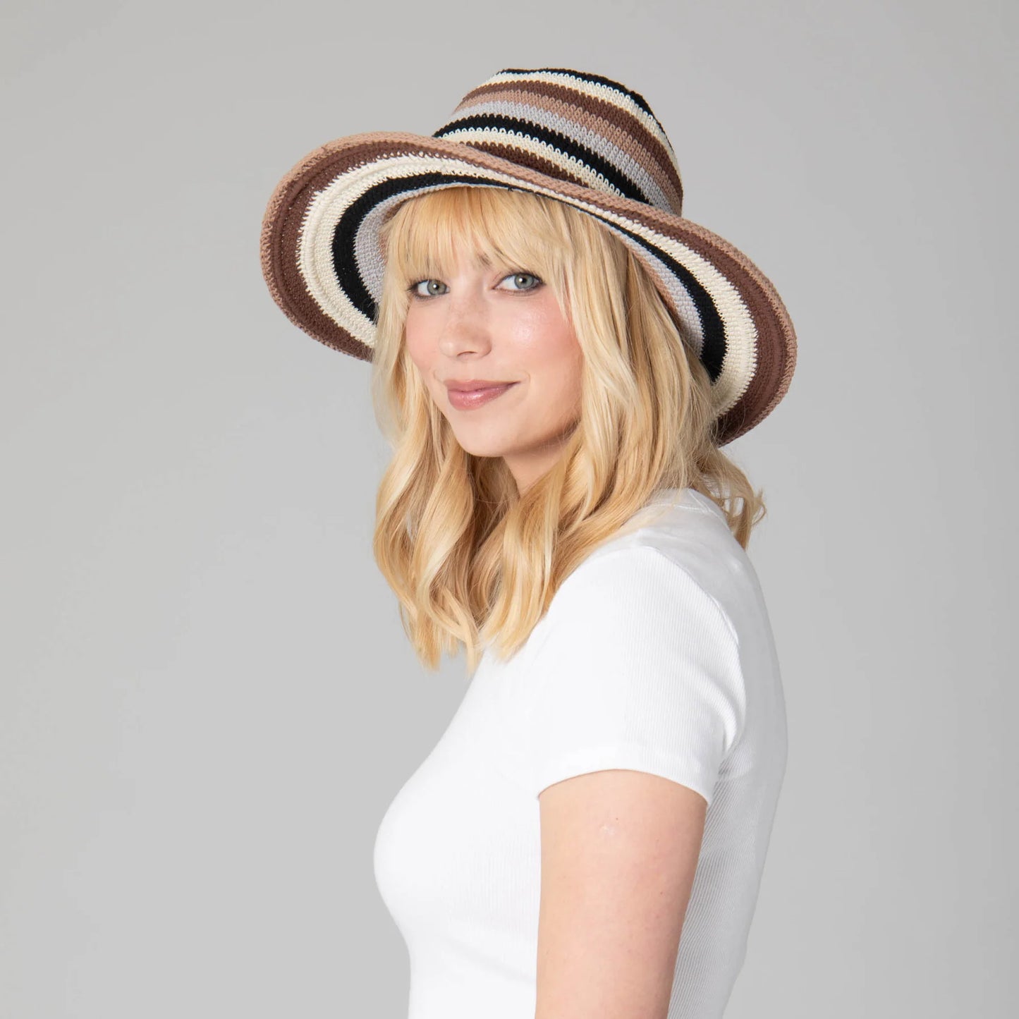 Women's Crocheted Brim Hat