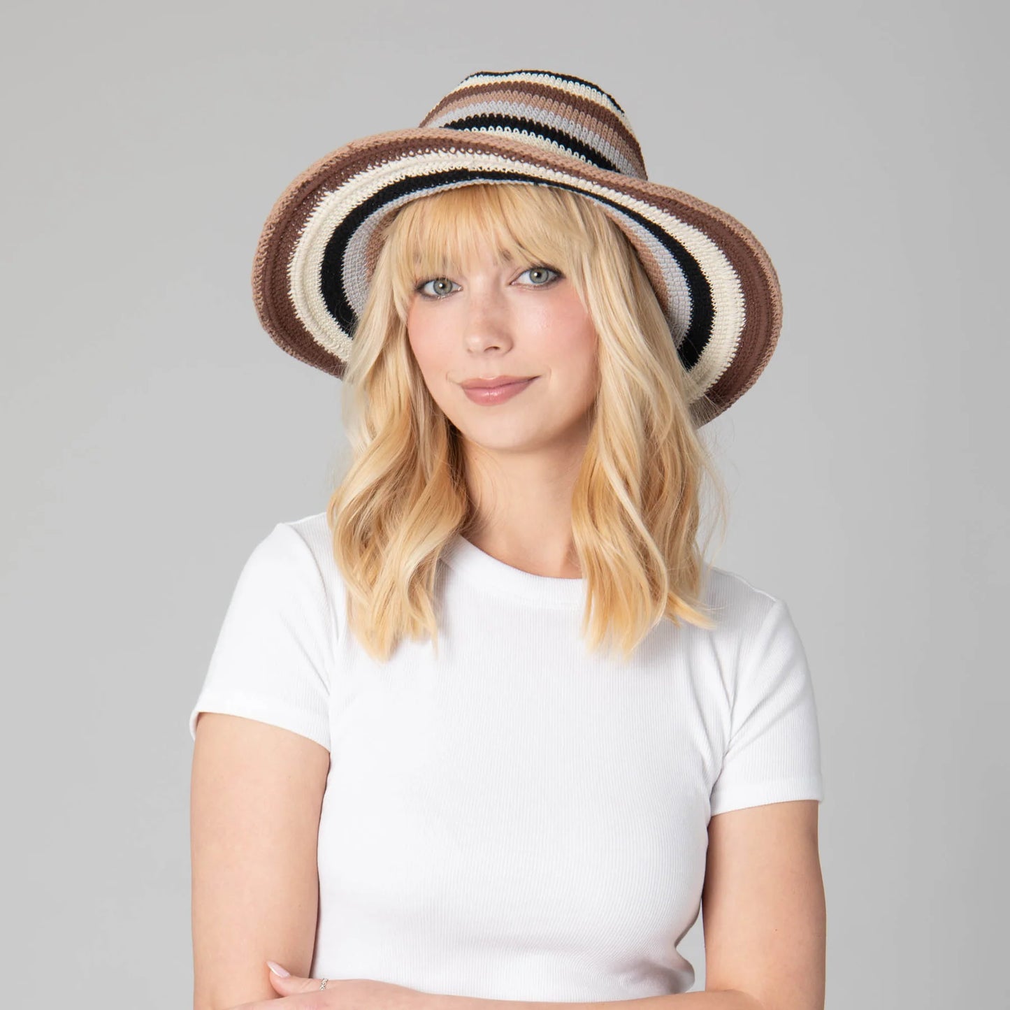 Women's Crocheted Brim Hat