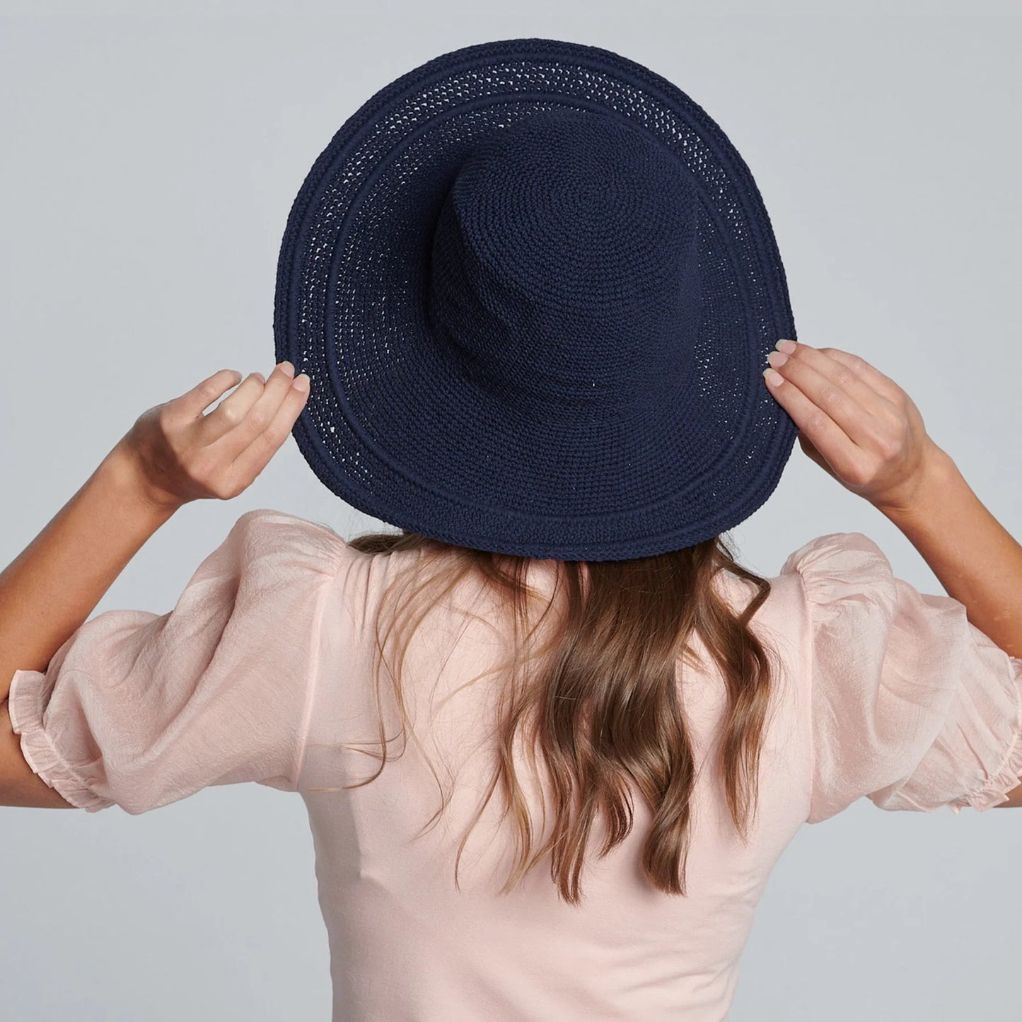 Women's Cotton Crochet Large Brim Hat