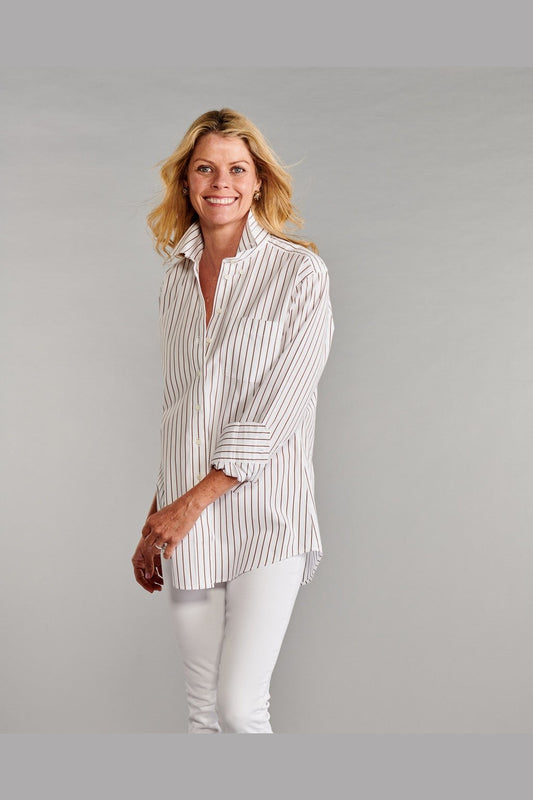 The His Is Hers® Shirt In Chocolate Stripe