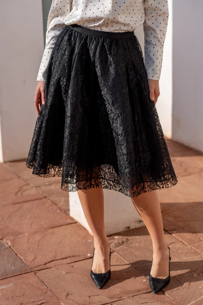 Jupe Midi Lace Swan Skirt