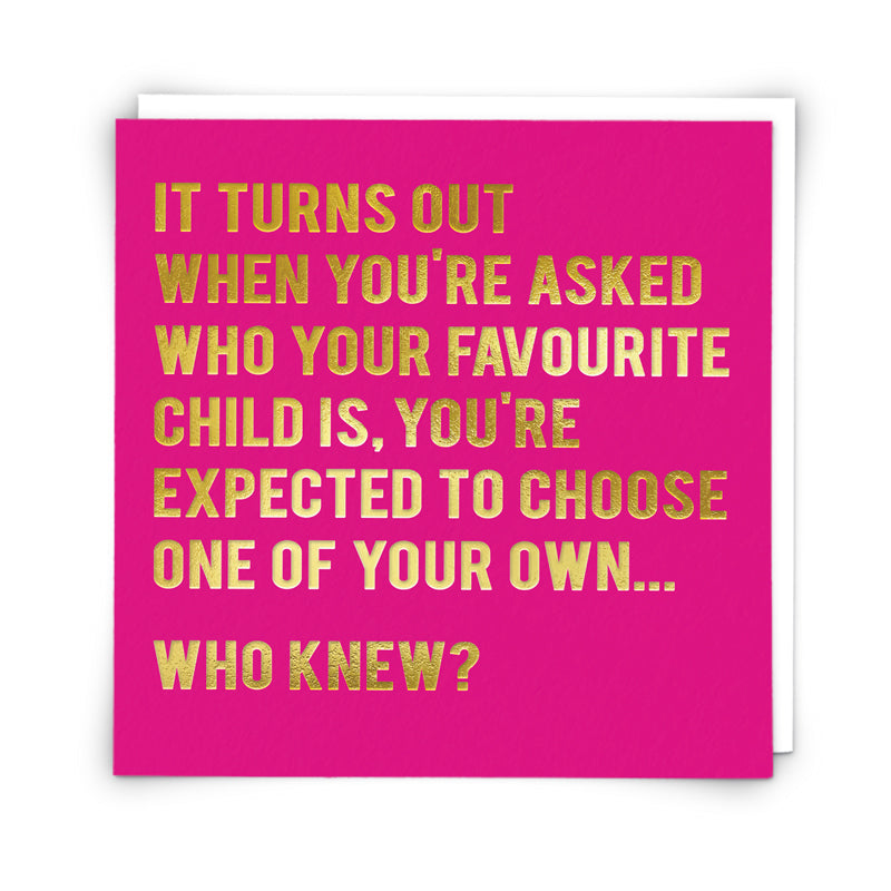 Turns Out Card