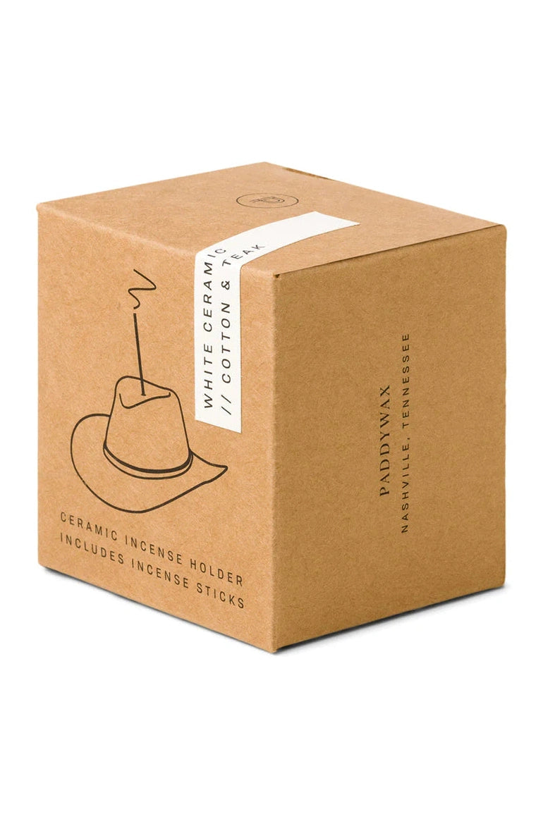 Cowboy Hat Incense Holder - White