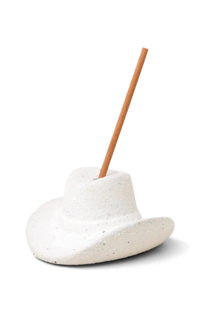Cowboy Hat Incense Holder - White