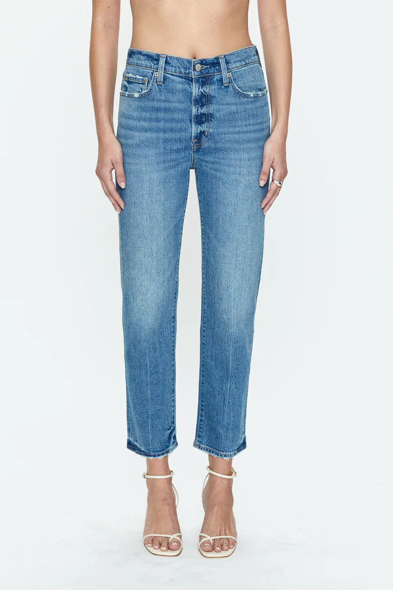 CHARLIE High Rise Classic Cropped Straight Leg Jeans | Sundown
