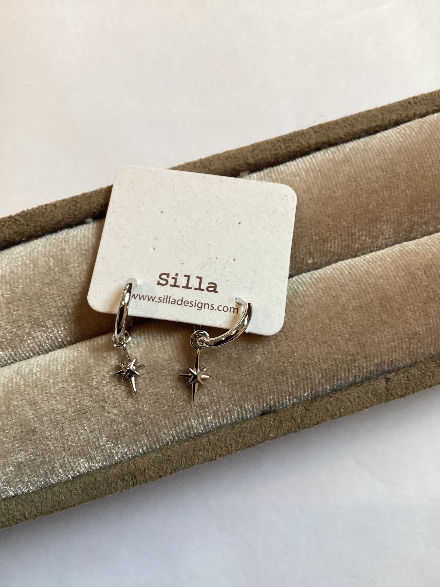 Nova Star crystal Huggie Hoop Earrings