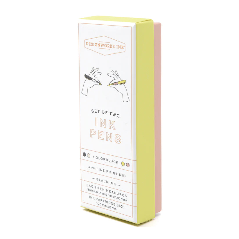 Color Block Pens - Set of 2 | Off White + Taupe