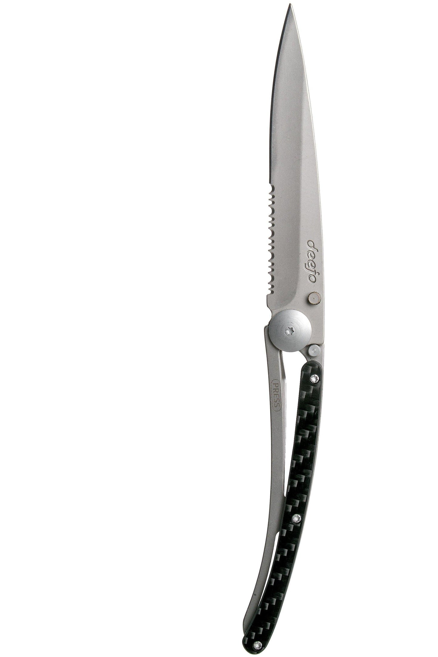 Deejo 37G Serrated Carbon Fiber / Naked