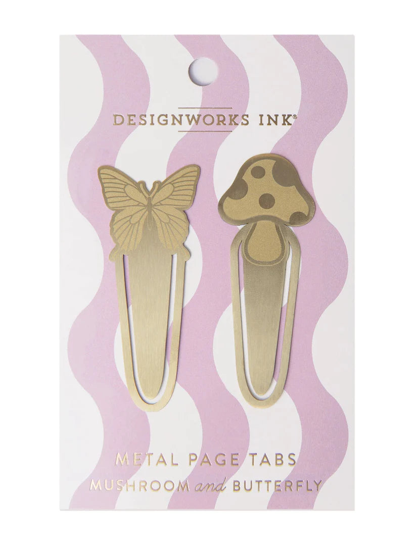 Metal Page Tabs - Mushrooms + Butterfly