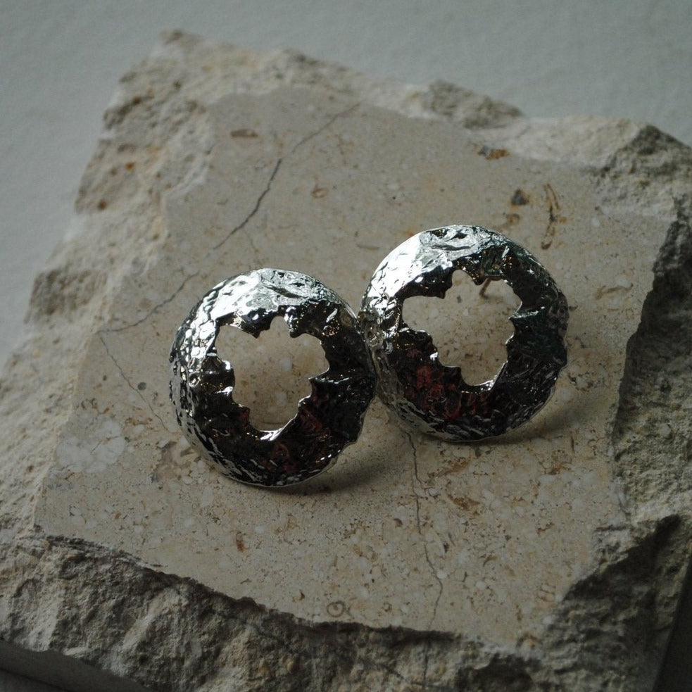 Textured Circle Earrings